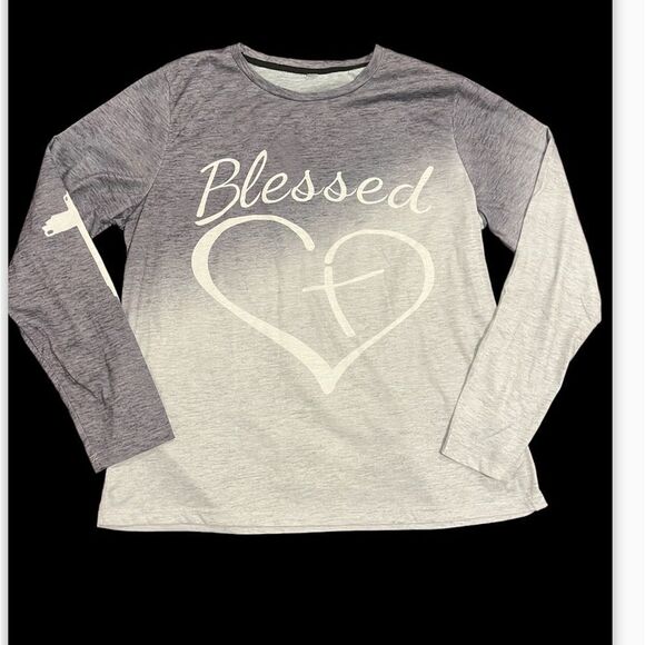 Blessed Heart Long Sleeve Shirt Size XXL Runs Small Like a L/XL - Picture 3 of 6